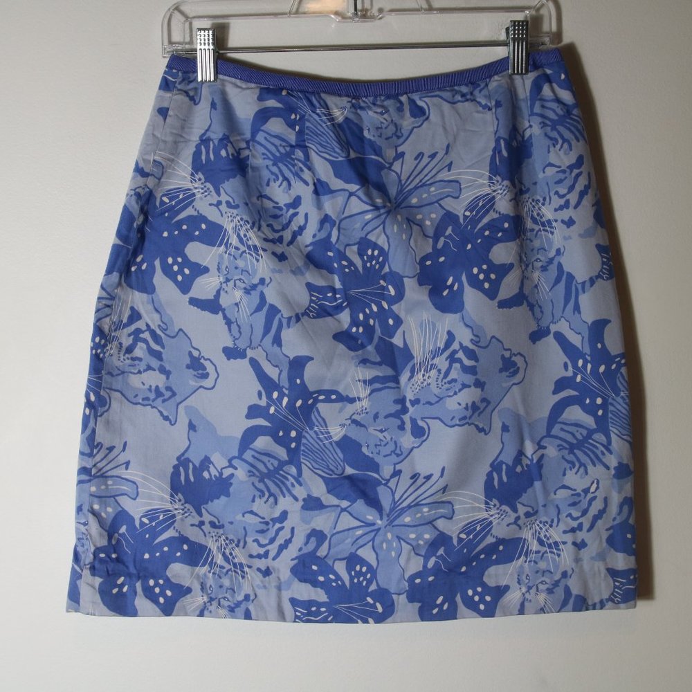 Lilly Pulitzer Blue Floral Mini Skirt